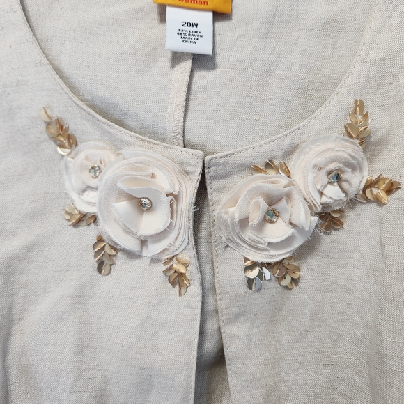 Ruby Rd. Cream Linen Blend Top - Picture 3 of 9